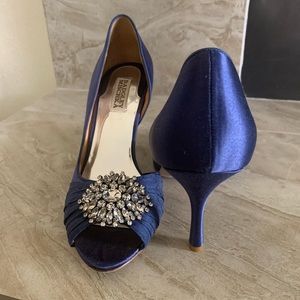 Badgley Misckha - Royal Blue Satin 4 inch pumps